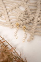 Jemma Gold and Pearl Bridal Earrings