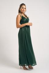 Aurora Sparkly Sleeveless Formal Dress in Emerald Green