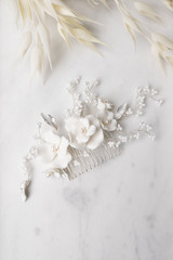 Celeste Silver Bridal Hair Comb