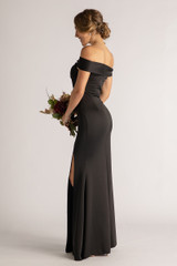Lauren Off Shoulder Formal Bridesmaids Dress in Black