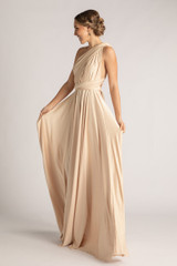 Luxe Satin Ballgown Multiway Infinity Dress in Champagne