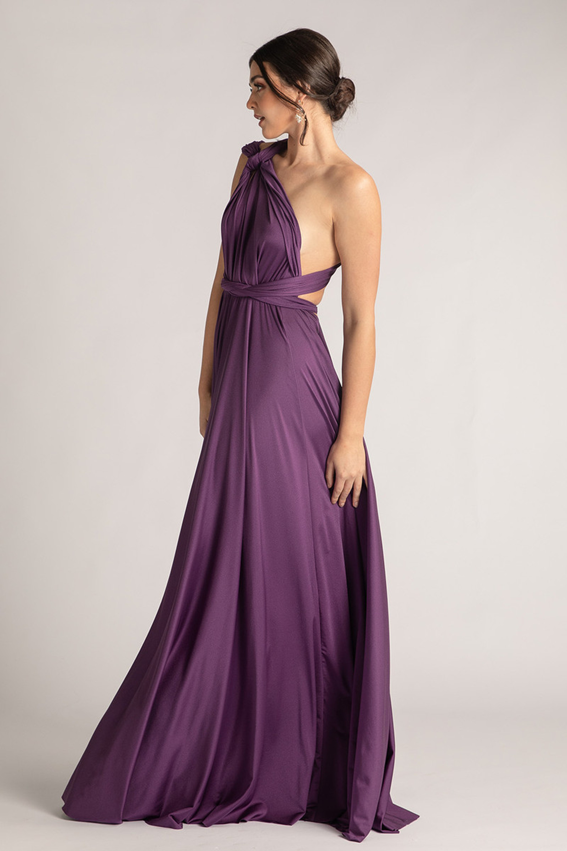 Luxe Ballgown Multiway Infinity Dress In Dark Purple 4848