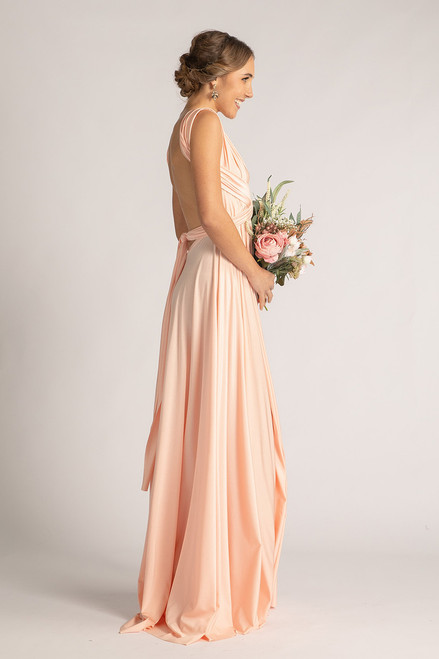 Luxe Satin Ballgown Multiway Infinity Dress in Pale Blush