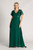 Evelyn Chiffon Short Sleeved Bridesmaid Dress in Emerald Green