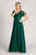 Evelyn Chiffon Short Sleeved Bridesmaid Dress in Emerald Green