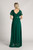 Evelyn Chiffon Short Sleeved Bridesmaid Dress in Emerald Green