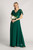 Evelyn Chiffon Short Sleeved Bridesmaid Dress in Emerald Green