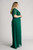 Evelyn Chiffon Short Sleeved Bridesmaid Dress in Emerald Green