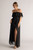 Isabelle Off Shoulder Flowy Bridesmaids Dress in Black