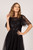 Kailyn Short Sleeved Tulle Sequins Formal Dress in Black