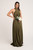 Luxe Satin Ballgown Multiway Infinity Dress in Olive Green