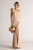 Naomi One Shoulder Ruffle Split Mermaid Formal Dress in Nude