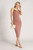 Margot Cowl Neck Midi Bridesmaids Dress in Nude Rose