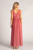 Claudia V Neck Bridesmaid Dress in Rose Pink