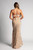 Stassi Cross Back Sequins Formal Dress In Champagne Gold