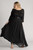 Josephine Lace Sleeved Bridesmaid Dress in Black