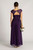 Seline Lace Shoulder Bridesmaid Dress in Dark Purple