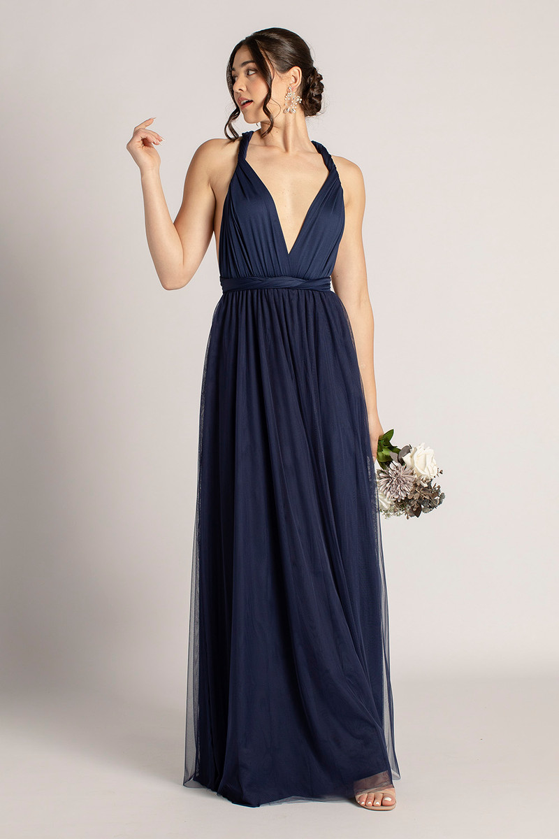 Tulle Overlay Skirt For Classic Multiway Dress in Navy