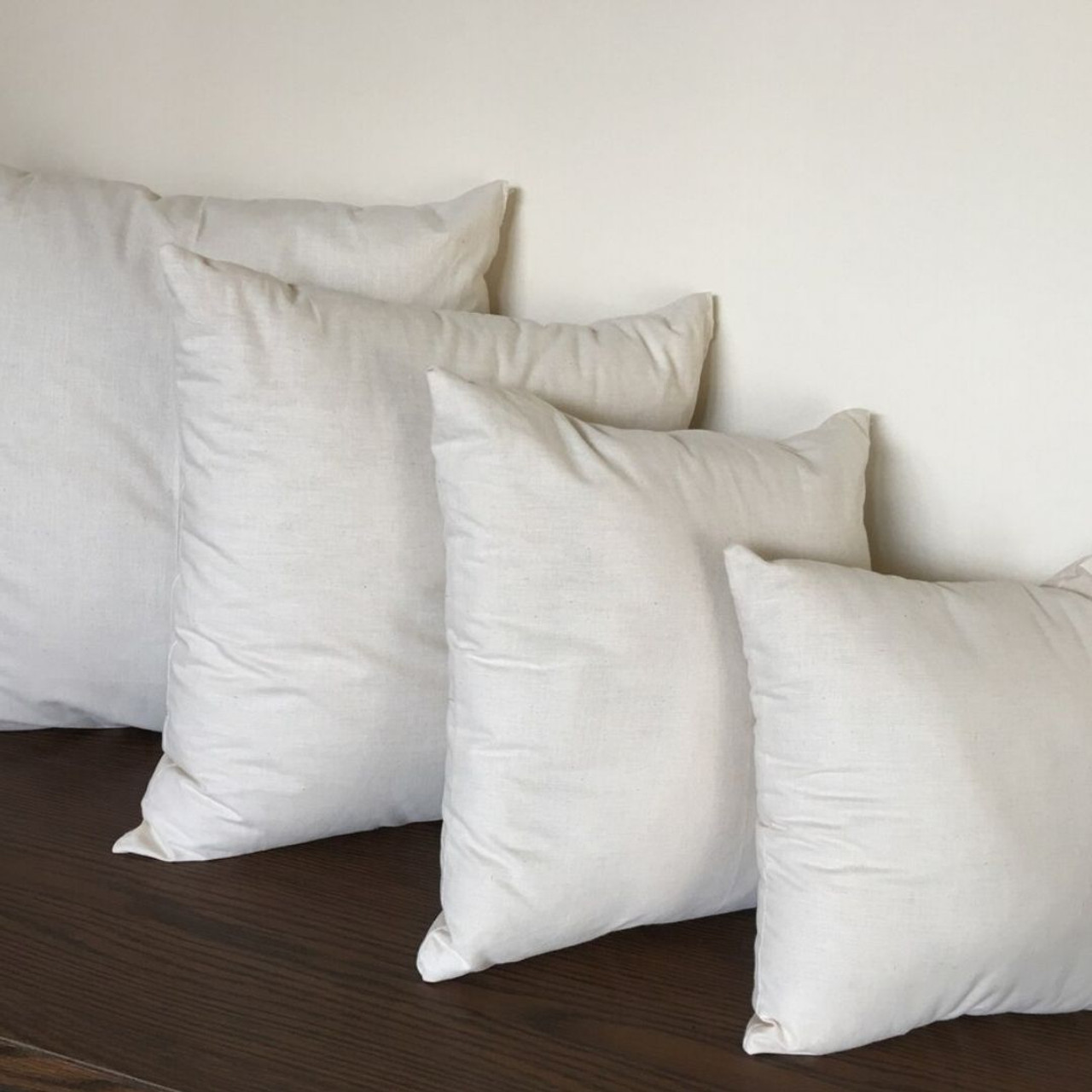 ORGANIC COTTON Filled Pillow Inserts with Organic Cotton Covers