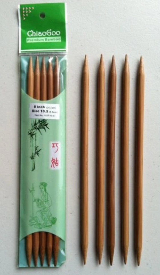 ChiaoGoo 6-Inch Double Point Bamboo Knitting Needles - US Size 2 (2.75mm) Natural Wood