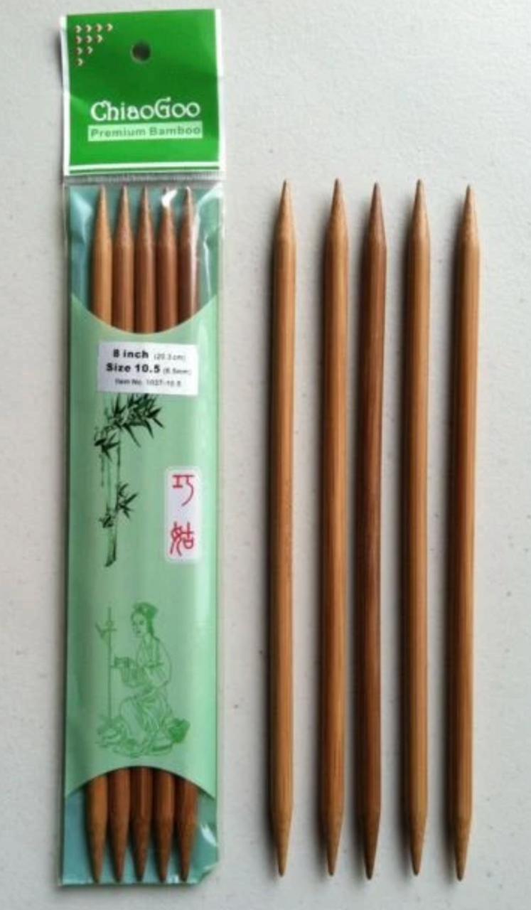8 Double-point Bamboo Knitting Needles, Size 13