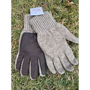 Bison and Wool Gloves with Bison Leather Palms