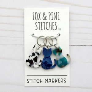 Fox and Pine Cat Stitch Markers Fox and Pine Cat Stitch Markers