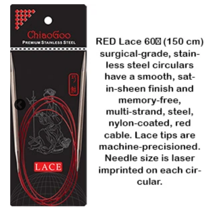 ChiaoGoo Red Lace Circular 60"