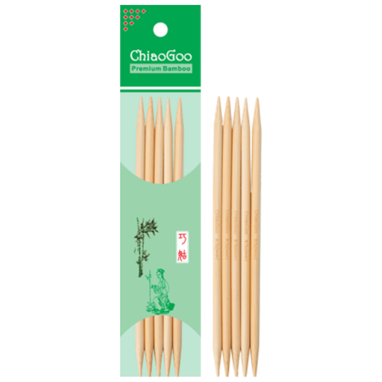 6" ChiaoGoo Bamboo Double Point Knitting Needles