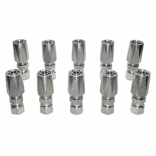 10 Pack of 1/2" Hose x 1/2" Female JIC Reusable Hose Fittings