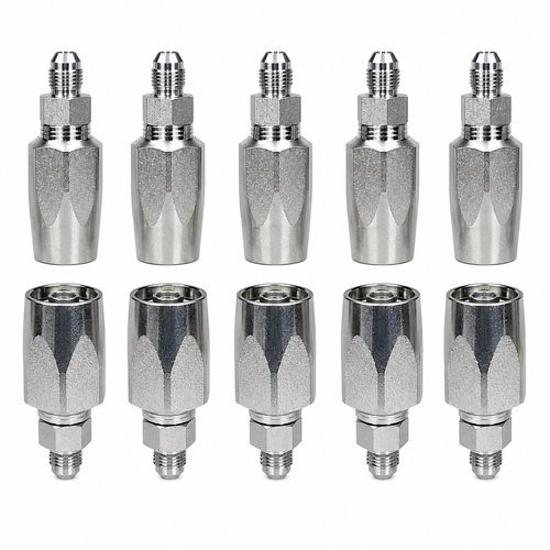 10 Pack of 3/8" Hose x 1/4" Male JIC Reusable Hose Fittings