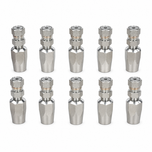 10Pk 1/4" Hose x 1/4" Female ORFS Reusable Hydraulic Fittings