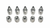 10 Pack of 1/4" Hose x 1/4" Male JIC Reusable Hose Fittings