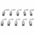 10Pk 1/4" Hose x 3/8" JIC 90° Reusable Hydraulic Fittings Steel