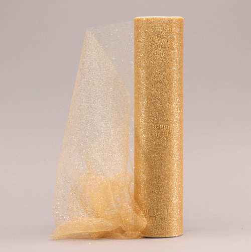 Gold Glitter Tulle 30cm x 23m
