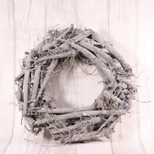 36cm Grey Washed Twig Wreath 36cm Grey Washed Twig Wreath