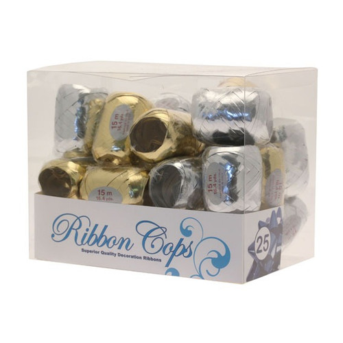 Metallic Gold / Silver Ribbon Cops x25