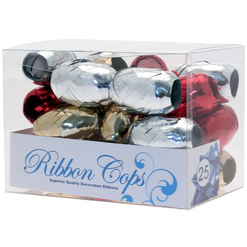 Metallic Red / Gold / Silver Ribbon Cops x25
