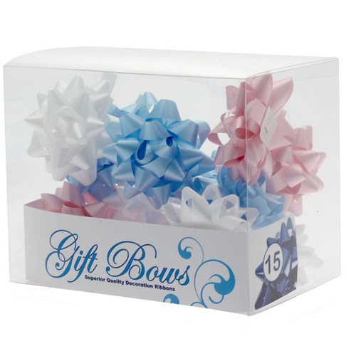 Solid Blue / White / Pink Galaxy Bows (x15)