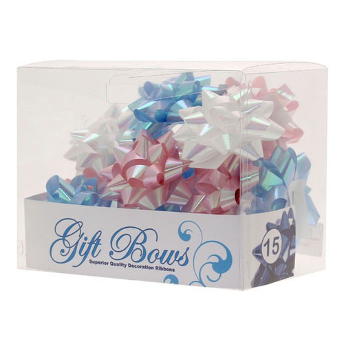 Iridescent Blue / White / Pink Galaxy Bows (x15)