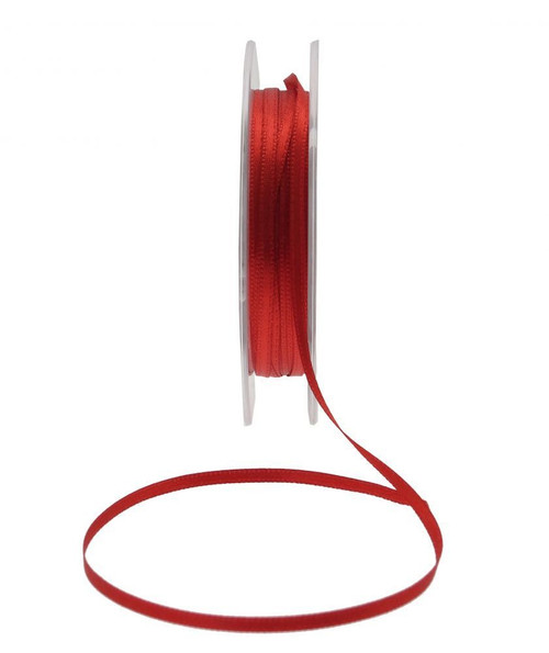 3mm Bright Red Satin Ribbon 3mm Bright Red Satin Ribbon
