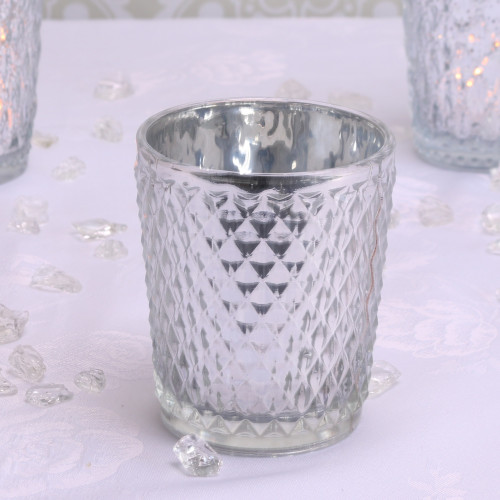 Silver Glass Votive 9cm Silver Glass Votive 9cm
