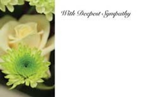 With Deepest Sympathy Rose/Crysanth Sympathy Card (x50) With Deepest Sympathy Rose/Crysanth Sympathy Card (x50)
