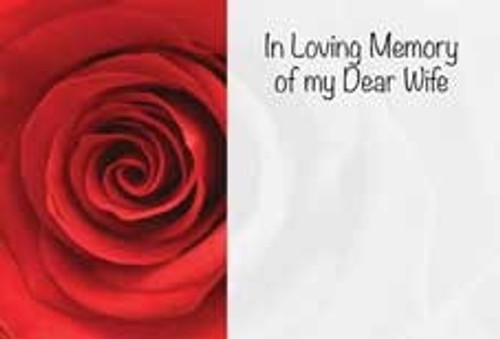 In Loving Memory Dear Wife Red Rose Sympathy Card (x50) In Loving Memory Dear Wife Red Rose Sympathy Card (x50)