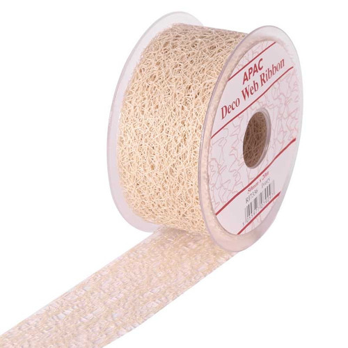 Ivory Deco Web Ribbon (50mm x 20m) Ivory Deco Web Ribbon (50mm x 20m)