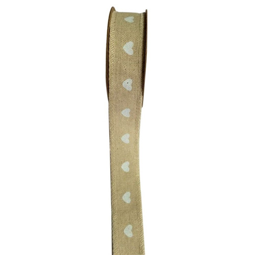 Natural Ribbon Hearts 25mm Natural Ribbon Hearts 25mm