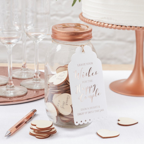 Rose Gold Guest Book Wishing Jar Rose Gold Guest Book Wishing Jar