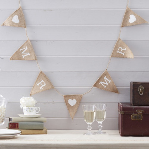 Mr & Mr Hessian Wedding Bunting 