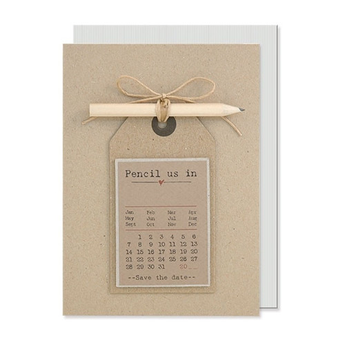 Pencil us in "Save the Date" Card with Pencil Pencil us in "Save the Date" Card with Pencil