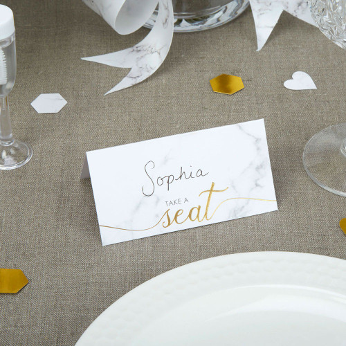 Scripted Marble Place Cards Scripted Marble Place Cards